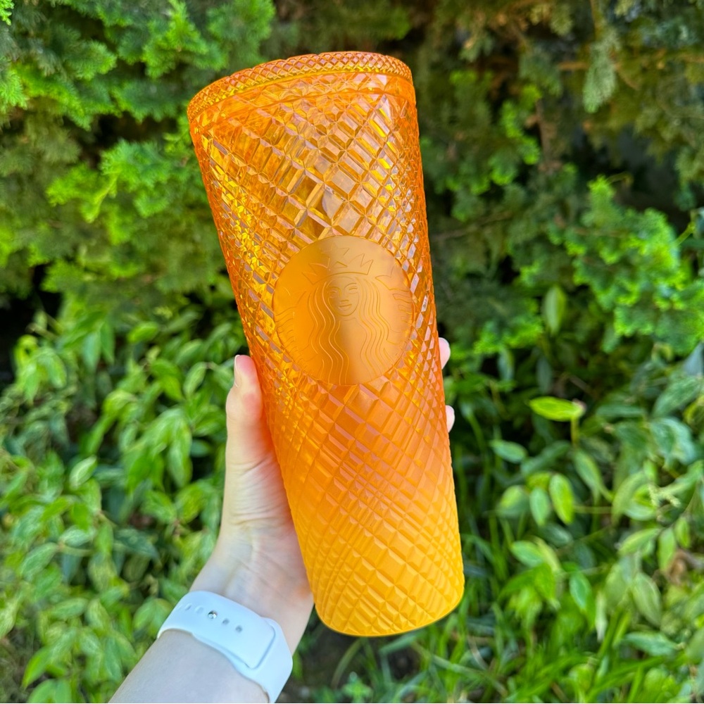 Starbucks Orange Textured Ombre Collectible Cold Cup Tumbler 24oz